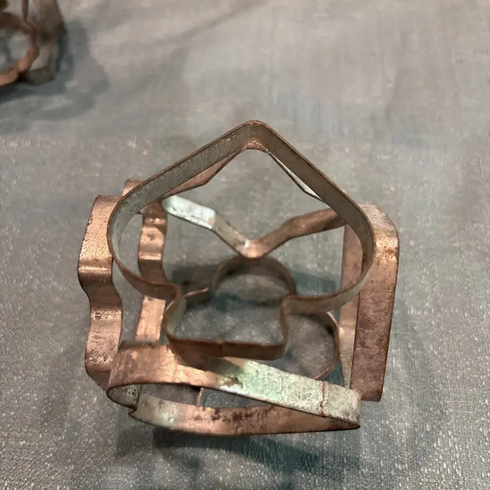 Ekco Holland 6-Sided Cube Tin Cookie Cutters 12 shapes Horse Heart Bear Card